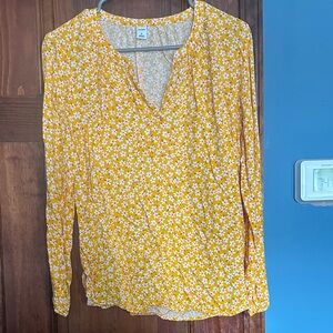 Old Navy Floral Yellow Blouse